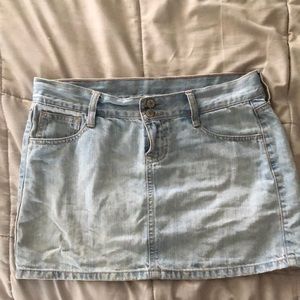 Light wash jean skirt
